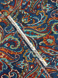2 1/8+ YD Nylon - Multicolored Floral Paisley on Dark Blue