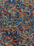 2 1/8+ YD Nylon - Multicolored Floral Paisley on Dark Blue