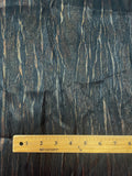 2 1/8 YD Poly and Lurex Satin - Black with Gold, Copper, and Bronze Lurex Striation
