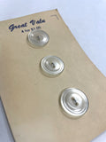 Buttons Plastic Set of 3 Vintage - Pearlescent White