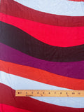 2 5/8 YD Nylon/Lycra Knit Vintage - Multicolored Wavy Stripes