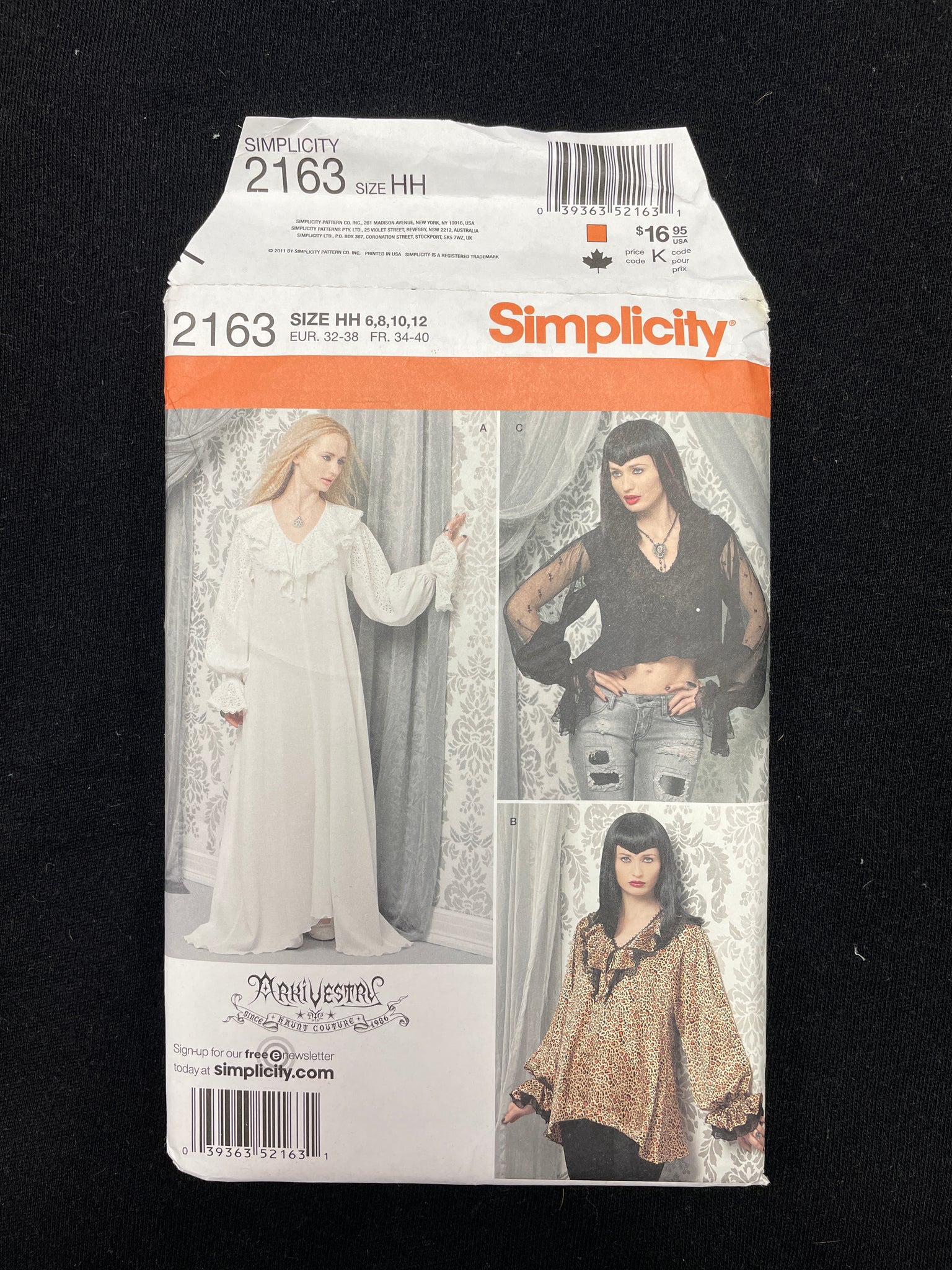 2011 Simplicity 2163 Sewing Pattern - Adult Blouses, Nightgown and Chemise FACTORY FOLDED