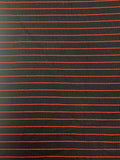 3 YD Poly Blend Ribbed Knit - Black with Red Stripes