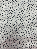 4 3/8 YD Nylon Lining - White with Black Polka Dots