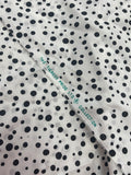 4 3/8 YD Nylon Lining - White with Black Polka Dots