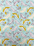 3 1/2 YD Quilting Cotton - High Heel Shoes on Aqua