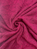 4 2/3 YD Polyester Sweatshirt Knit - Heathered Hot Pink and Black