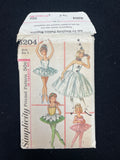 1965 Simplicity 6204 Sewing Pattern - Child's Ballet Costumes