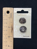 Buttons Metal Set of 2 - Silver Toned