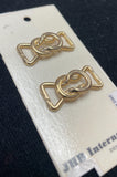 1983 Buckles Metal Set of 2 Vintage - Gold Tone