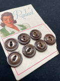 Buttons Set of 6 or 7 Vintage - Brown