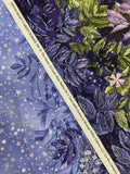 2011 1 YD Quilting Cotton - Borders of Garden Fairies with Silver Glitter Accents