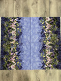 2011 1 YD Quilting Cotton - Borders of Garden Fairies with Silver Glitter Accents