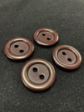 Buttons Plastic Set of 4 - Dark Brown