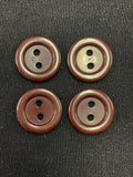 Buttons Plastic Set of 4 - Dark Brown