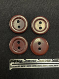 Buttons Plastic Set of 4 - Dark Brown