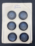 Buttons Plastic Set of 5 or 6 Vintage - Navy Blue