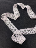 5 1/2 YD Nylon Lace Trim Vintage - White with Purple