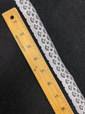 5 1/2 YD Nylon Lace Trim Vintage - White with Purple