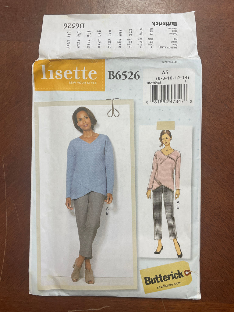2017 Butterick 6526 Sewing Pattern - Shirt and Pants FACTORY FOLDED