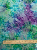 2 1/2 YD Cotton Batik EXTRA WIDE - Mottled Aquas, Greens, and Purples