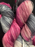 Superwash Merino Wool/Nylon Yarn - "Plum Tuckered" (Fuschia, Pinks, and Grays)