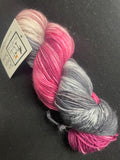 Superwash Merino Wool/Nylon Yarn - "Plum Tuckered" (Fuschia, Pinks, and Grays)