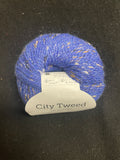 Merino Wool/Alpaca/Donegal Tweed Yarn - "Cobalt" (Blue Tweed)