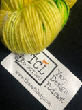 Superwash Merino Wool Yarn - "Sunflowers" (Yellow with Green Flecks)