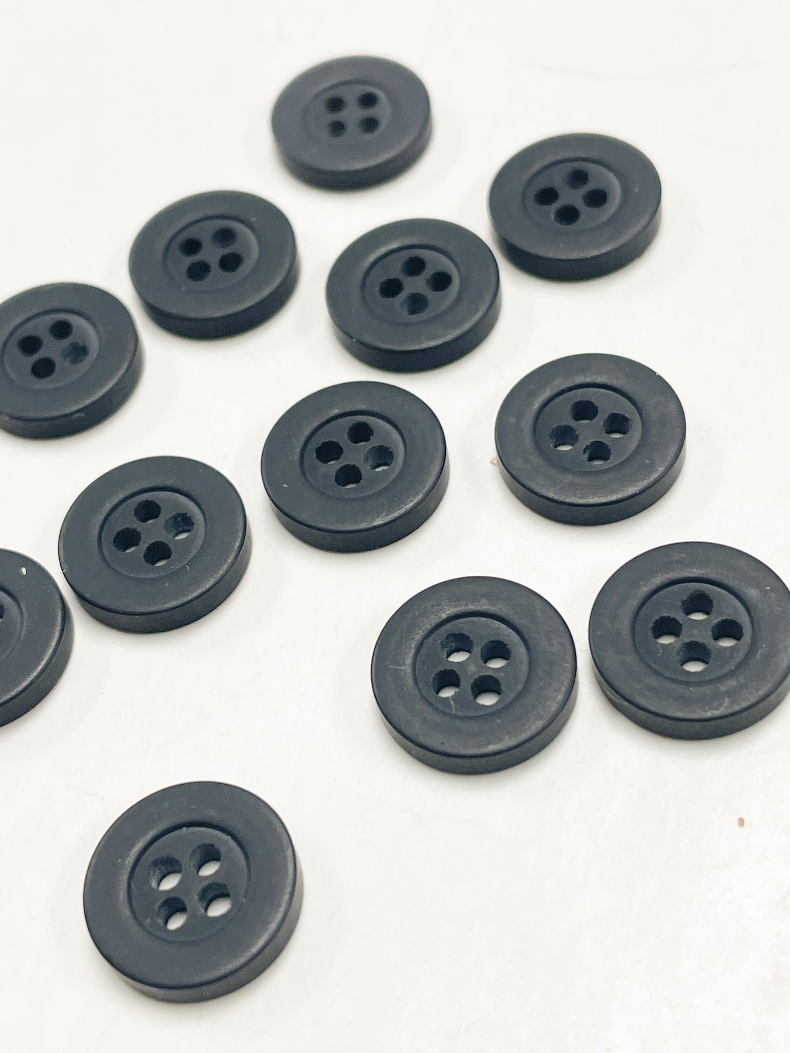 SALE Buttons Plastic Set of 12 - Black
