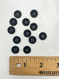 Buttons Plastic Set of 12 - Black