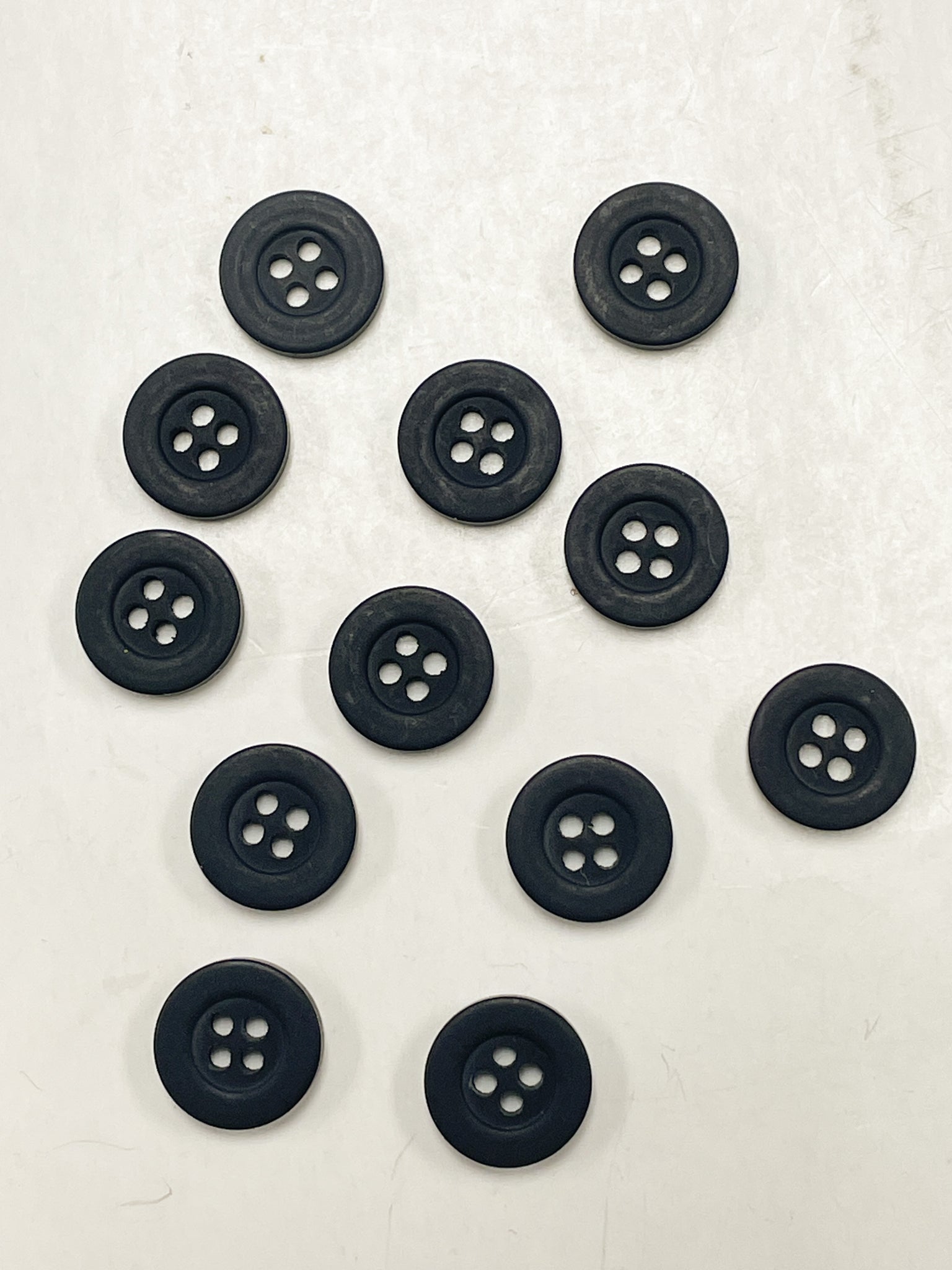 Buttons Plastic Set of 12 - Black