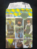 2002 Simplicity 5747 Sewing Pattern - Adult Apron, Log Carrier, Tool Organizer, Hat, Face Warmer, Stadium Seat and Blanket