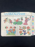 1976 McCall's 5028 Iron-On Transfers - "Patchwork" Animals, Fruit, and More