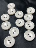 Buttons Plastic Set of 10 or 12 - White