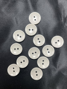 Buttons Plastic Set of 10 or 12 - White