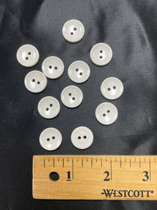 Buttons Plastic Set of 10 or 12 - White