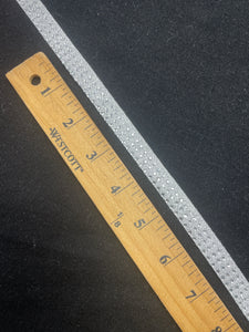 4 YD Nylon Ribbon Trim - Metallic Silver with Rhinetstones