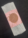 4 YD Nylon Ribbon Trim - Metallic Silver with Rhinetstones