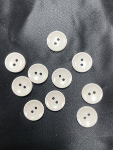 Buttons Plastic Set of 10 or 12 - White