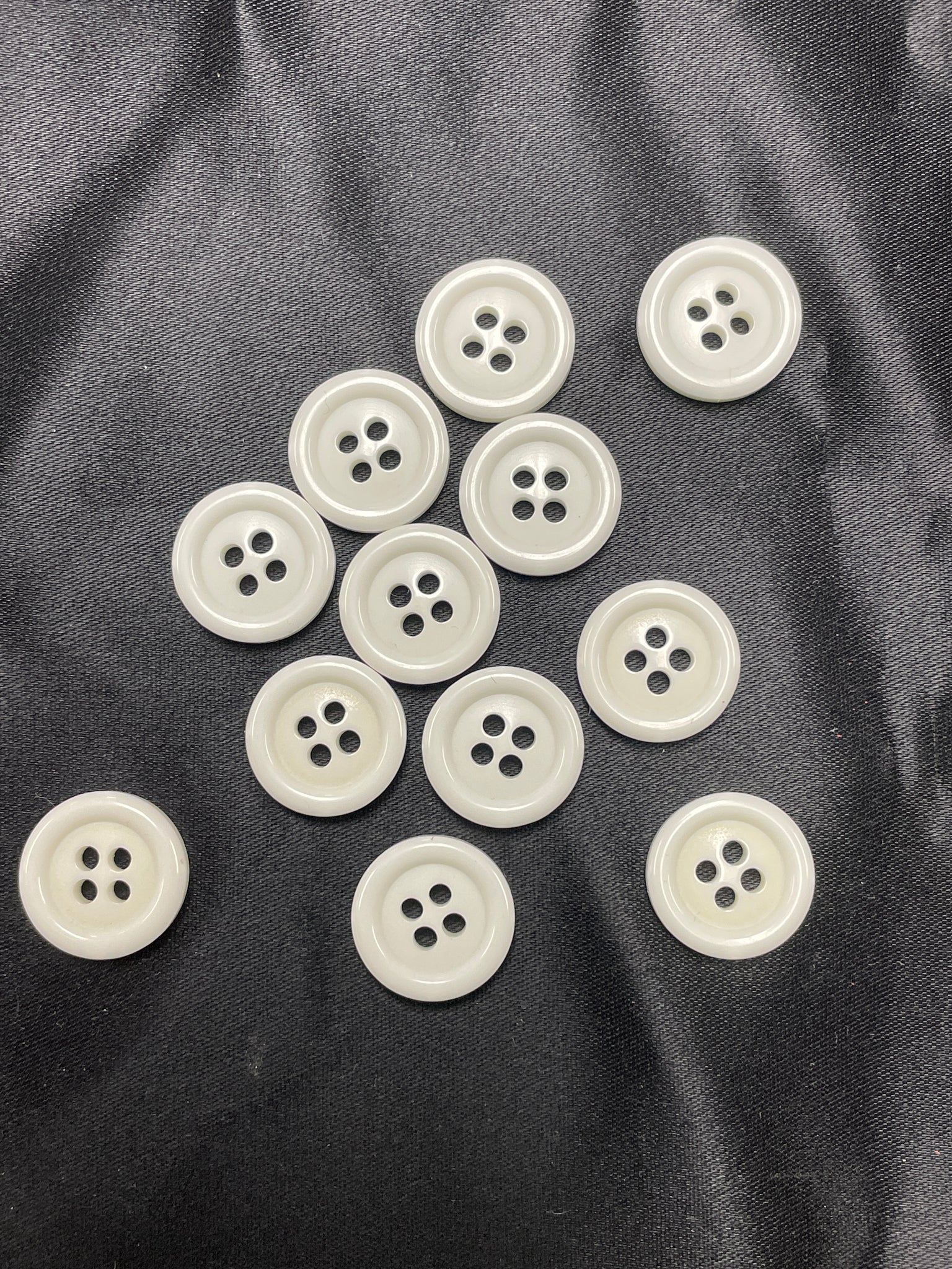 SALE Buttons Plastic Set of 12 - White