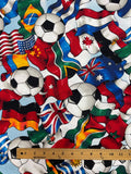3 YD Cotton Duck - Soccer Balls and Country Flags