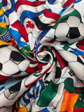 3 YD Cotton Duck - Soccer Balls and Country Flags