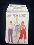 1990 Simplicity 9588 Sewing Pattern - Adult Culottes and Pants