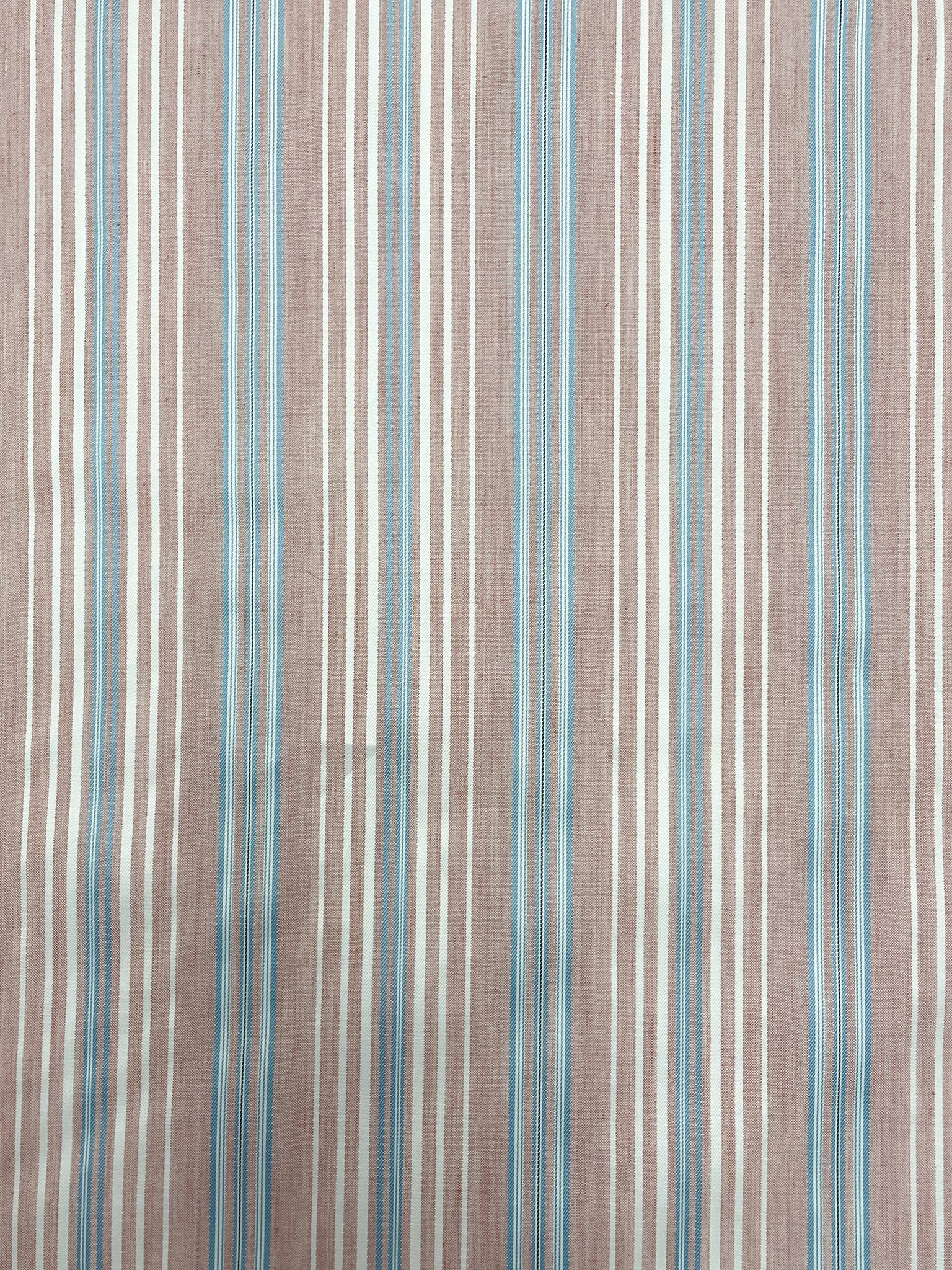 Polyester Yarn-Dyed Shirting - Red Chambray, Blue and White