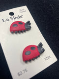 Buttons Plastic Set of 2 - Ladybugs