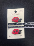 Buttons Plastic Set of 2 - Ladybugs
