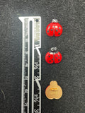 Buttons Enameled Metal Set of 3 - Ladybugs