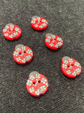 Buttons Plastic Set of 6 - Ladybugs