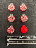 Buttons Plastic Set of 6 - Ladybugs